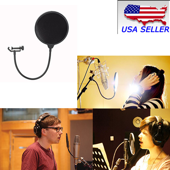 5" Microphone Wind Screen Mask Gooseneck Filter Studio Tool Double Layer Screen