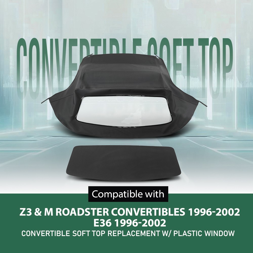 Convertible Soft Top & Plastic Window Fit For 1996-2002 BMW Z3 & M Roadster E36