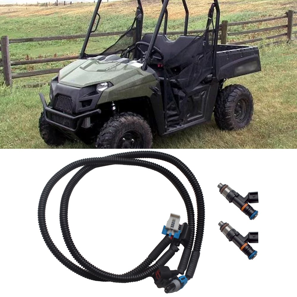 Fuel Injectors w/ Harness Pair For 2011-2014 Polaris Ranger XP 800 4X4 Crew 800