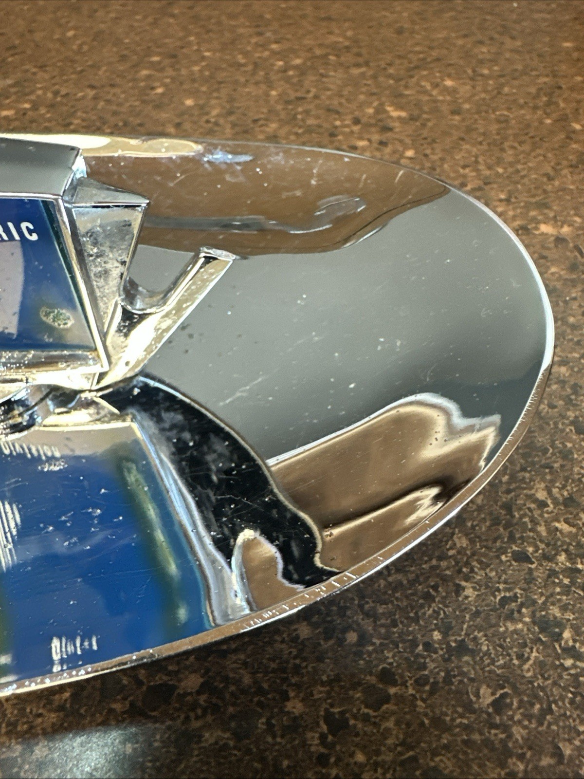 Vtg 1960s GE Missile & Space Division Chrome Ashtray NASA Aerospace Contractor