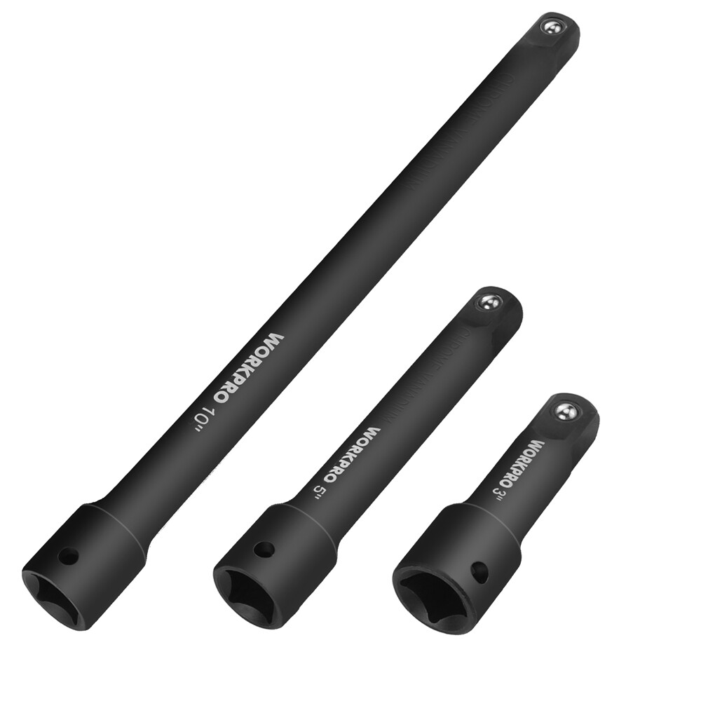 NEW 1/2inch Drive Impact Extension Bar Set 3PC Socket Extensions 3” 6” 8” w/Tray