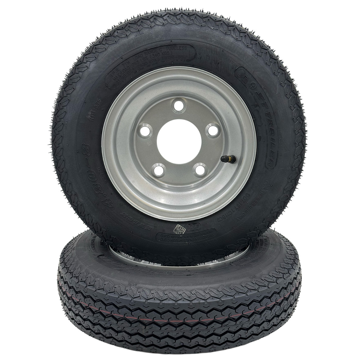 Set of 2 - 4.80x8 6 Ply Trailer Tire Assembly (16")