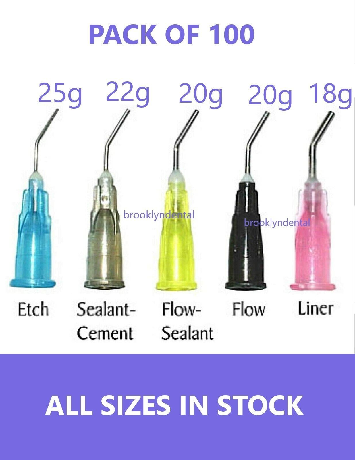 Dental Prebent tip Pre Bent Needle Tips for Etch - Sealant Pre-Bent needle tips