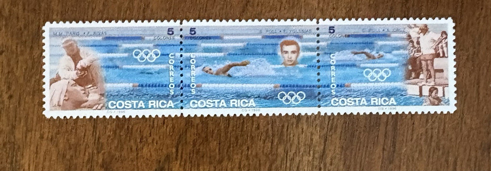 Costa Rica: 1996. Complete Strip of 3 . SC# 491 "Olympics"  MNH Lot # SC-092701