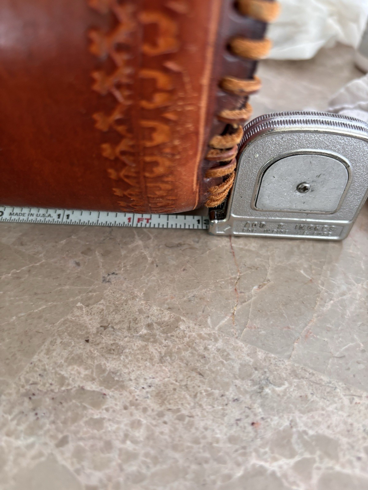 Gorgeous Hand Made Tooled LEATHER Vintage Old Mexico 1950’s Purse Bag