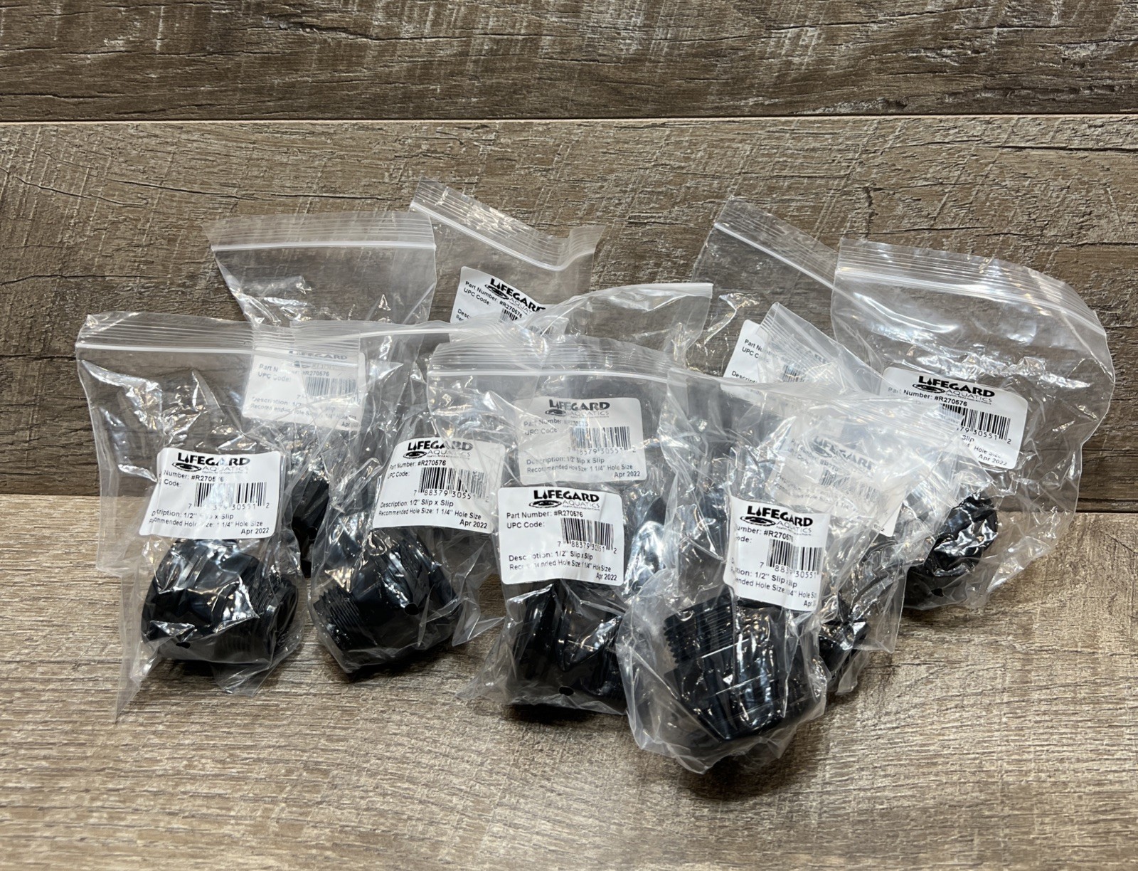 Lifegard Aquatics 1/2" Female Slip X Female Slip Bulkhead R270576 -  Lot of 10