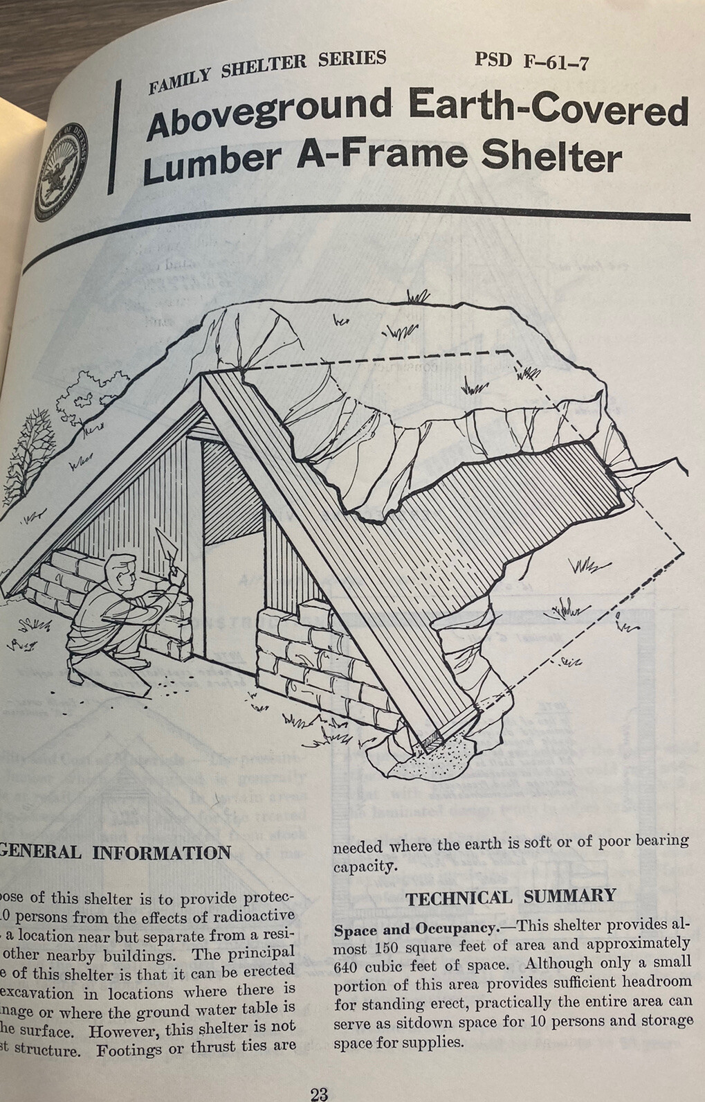 Vintage 1962 Civil Defense Cold War Era Family Fallout Shelter Designs Book