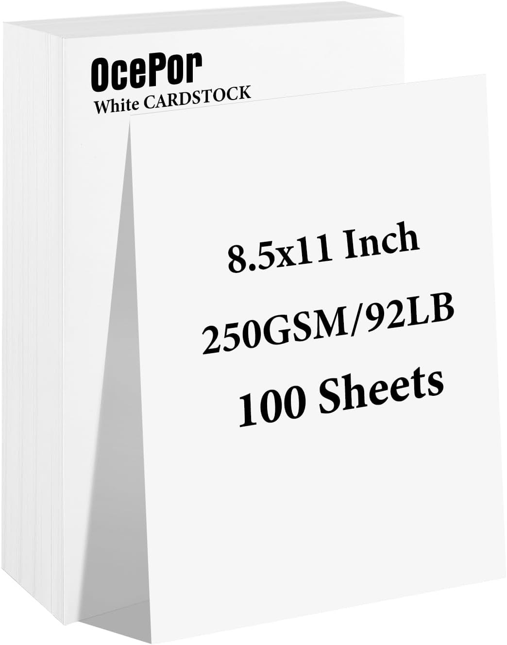 100 Sheets White Cardstock 8.5” X 11”, 92Lb/250Gsm Card Stock, Thick Card Stock