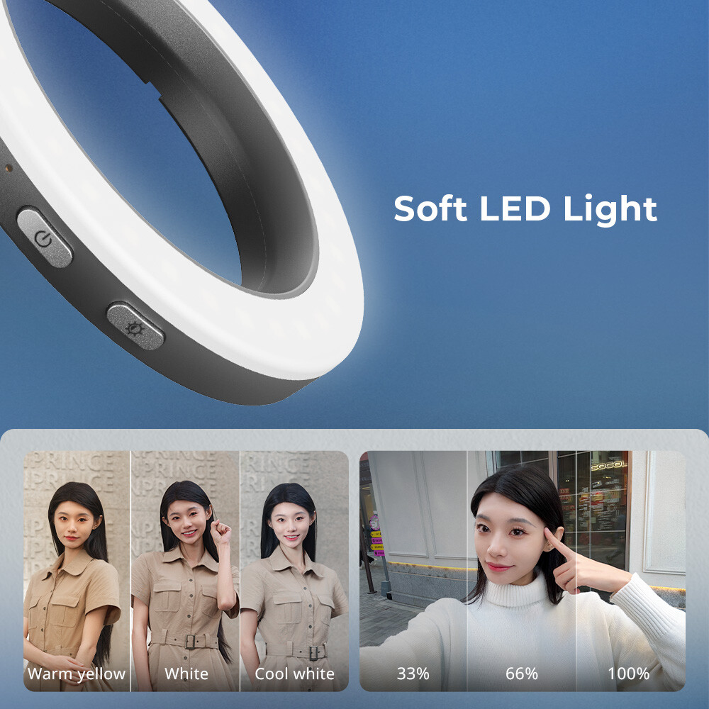 SmallRig Vibe P30 67mm Ring LED Video Light, on Camera Lens Light 4873