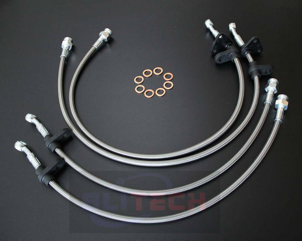 Braided Brake Lines Front & Rear For 92-95 Honda Civic & 94-01 Acura Integra DOT