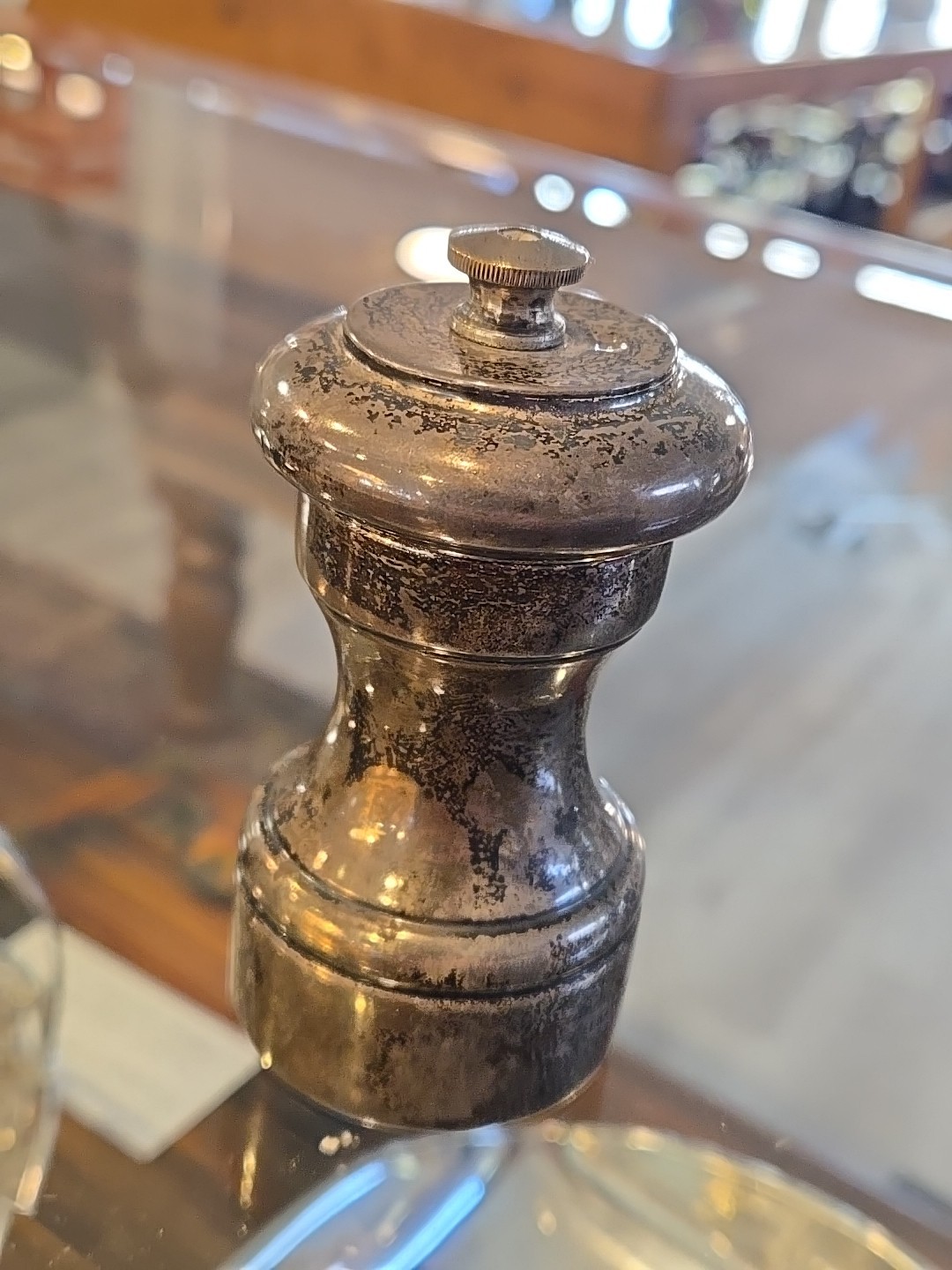 ANTIQUE STERLING SILVER PEPPER GRINDER MILL - PEUGEOT FRANCE - Model Z