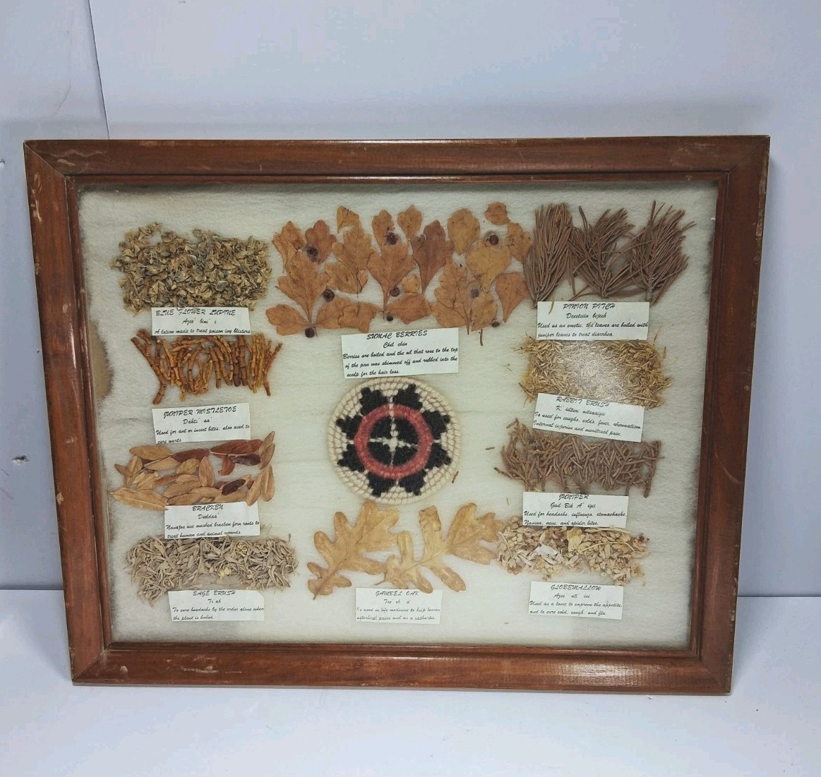 Navajo Medicine Chart Arletta Henderson Native American Framed Vintage