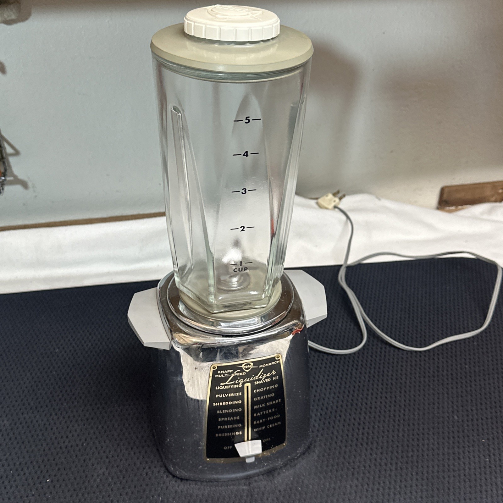 Vintage Knapp Monarch Liquidizer Antique Blender Green/silver Antique KM glass