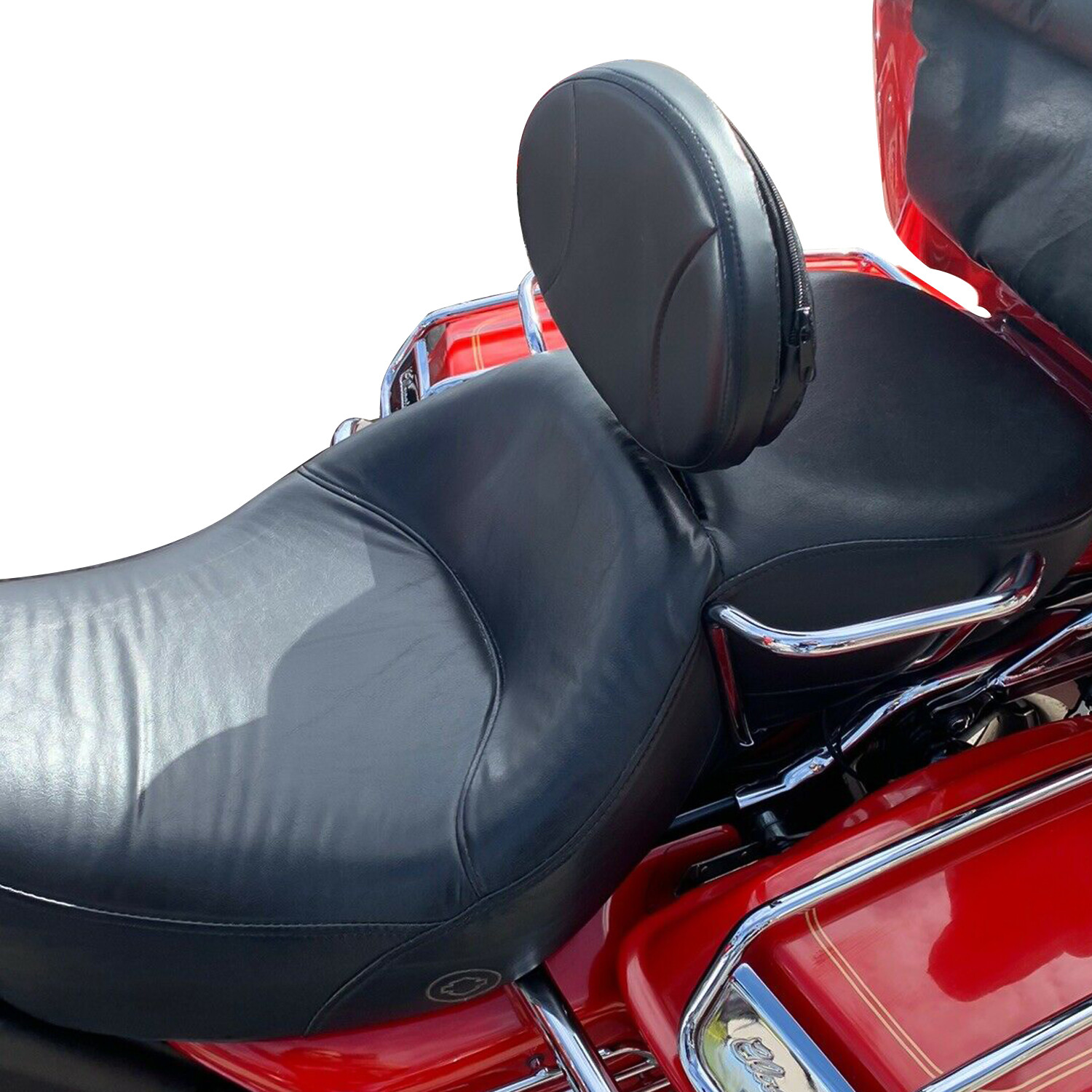 Plug-In Driver Rider Backrest Pad For Harley Touring Road Street Glide 1997-2024