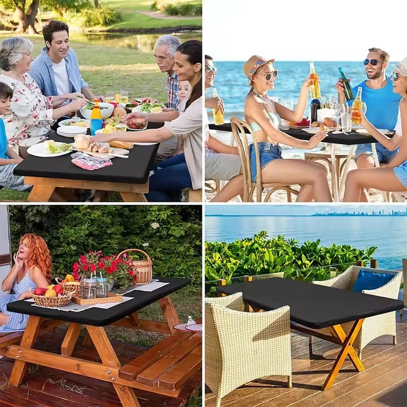 6 Ft Plastic Folding Tablecloth for Indoor/Outdoor Dining for Dining & Partiesf