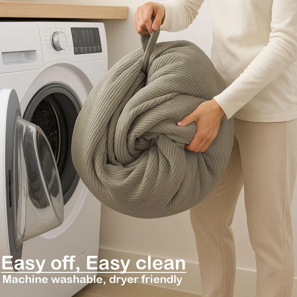 Adjustable Bean Bag Chair Cover 35" - Corduroy for Gaming & Relaxation