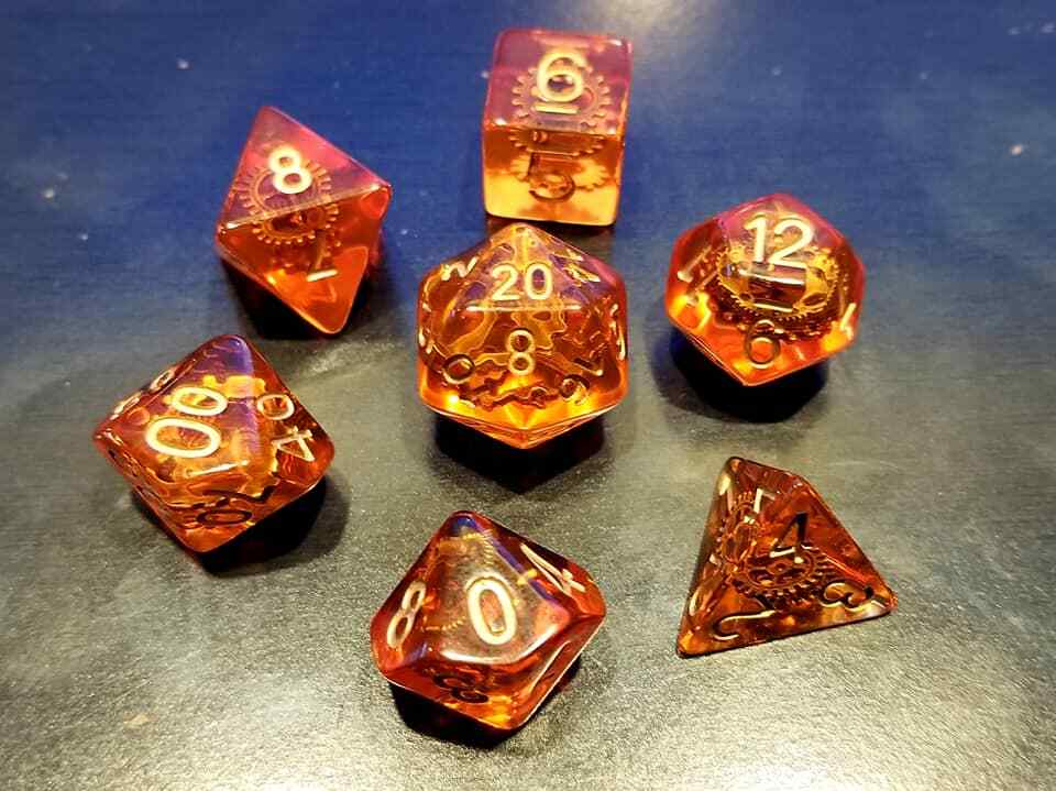 Gearforged Steampunk 7 Dice Set Polyhedral RPG DnD Dungeons Dragons d20 AD&D