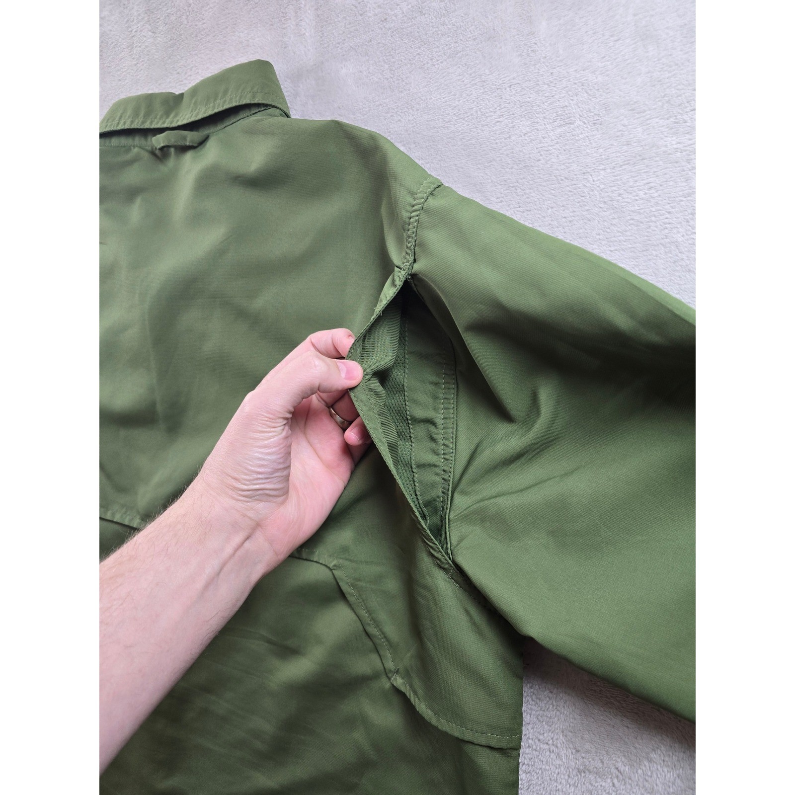 Boy Scouts of America Shirt Adult Medium Green Vented Short Sleeve Button Up