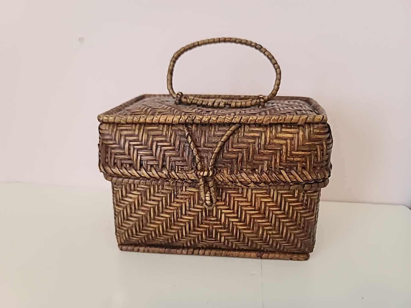 Vintage MCM 70s Wicker Purse Basket