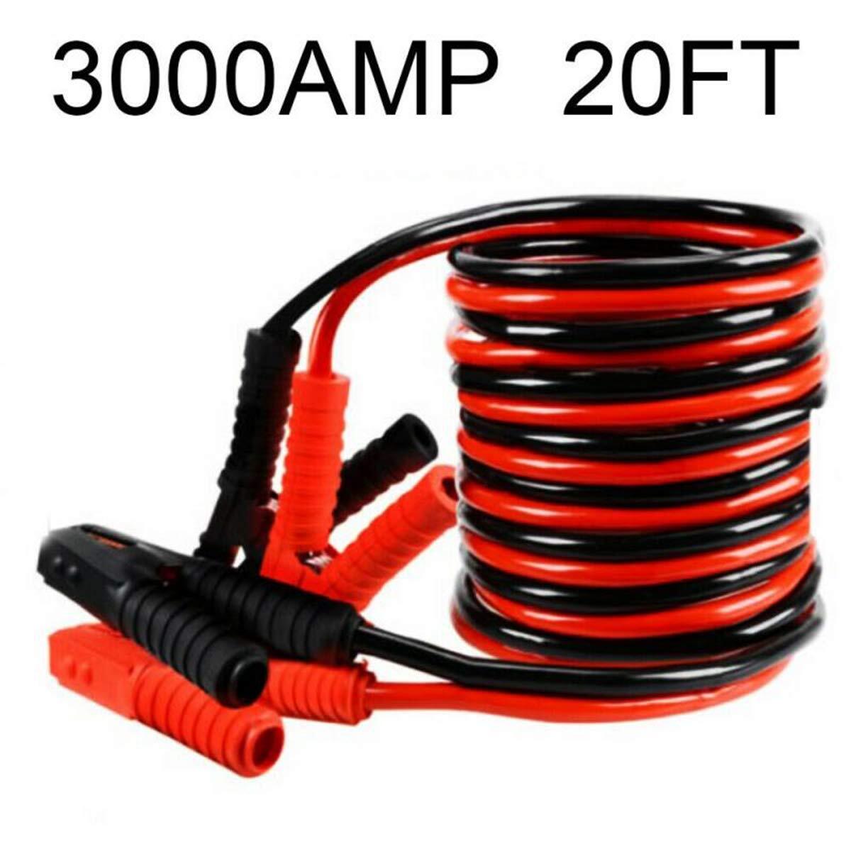 Auto Jumper Cables 0 Gauge 3000AMP 20Ft , Automotive Booster Cables for Car Van