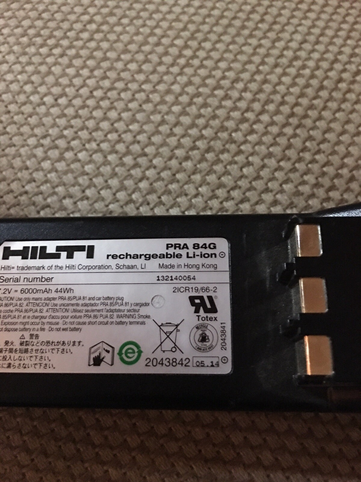 HILTI PRA 84 G BATTERY FOR PRI 36 PRA 84G PRI36 PRE 3 PR 2-HS 35 PR 30-HVS