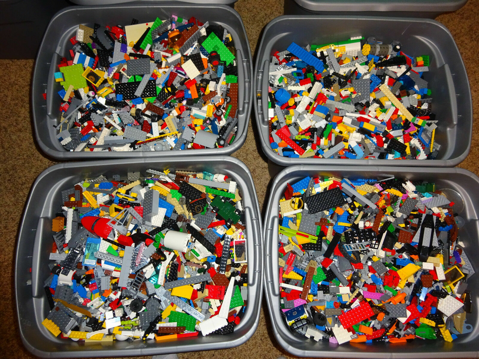 Bulk LEGO LOT! 4 pound box of Bricks, parts, Pieces, Tires, accessories & More