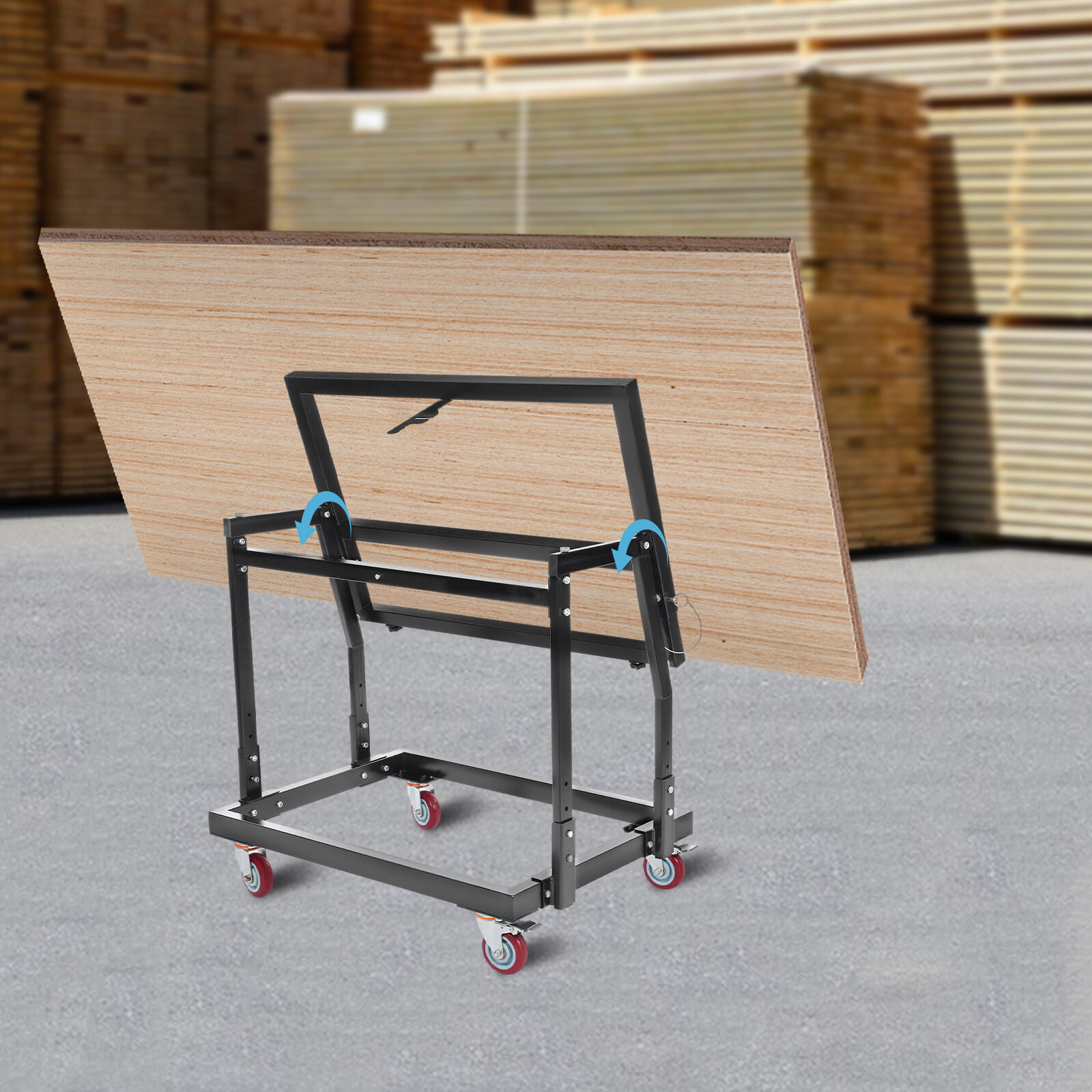 1000lbs Plywood Panel Dolly Trolley Truck 4 Swivel Wheels Tilting Panel Carts