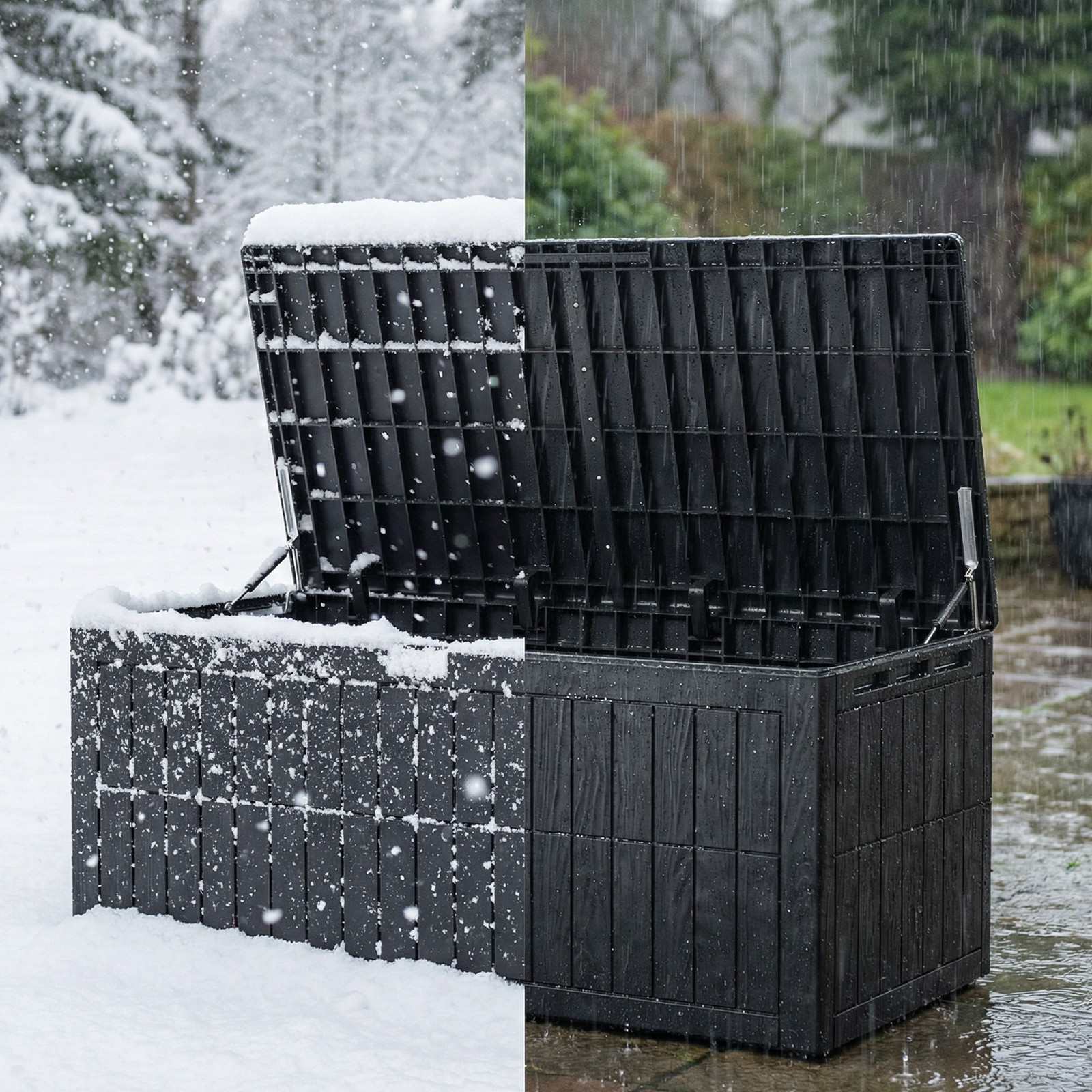 Outdoor Storage Deck Box Resin Chest Bin Patio for Garden 220 Gal WaterProof