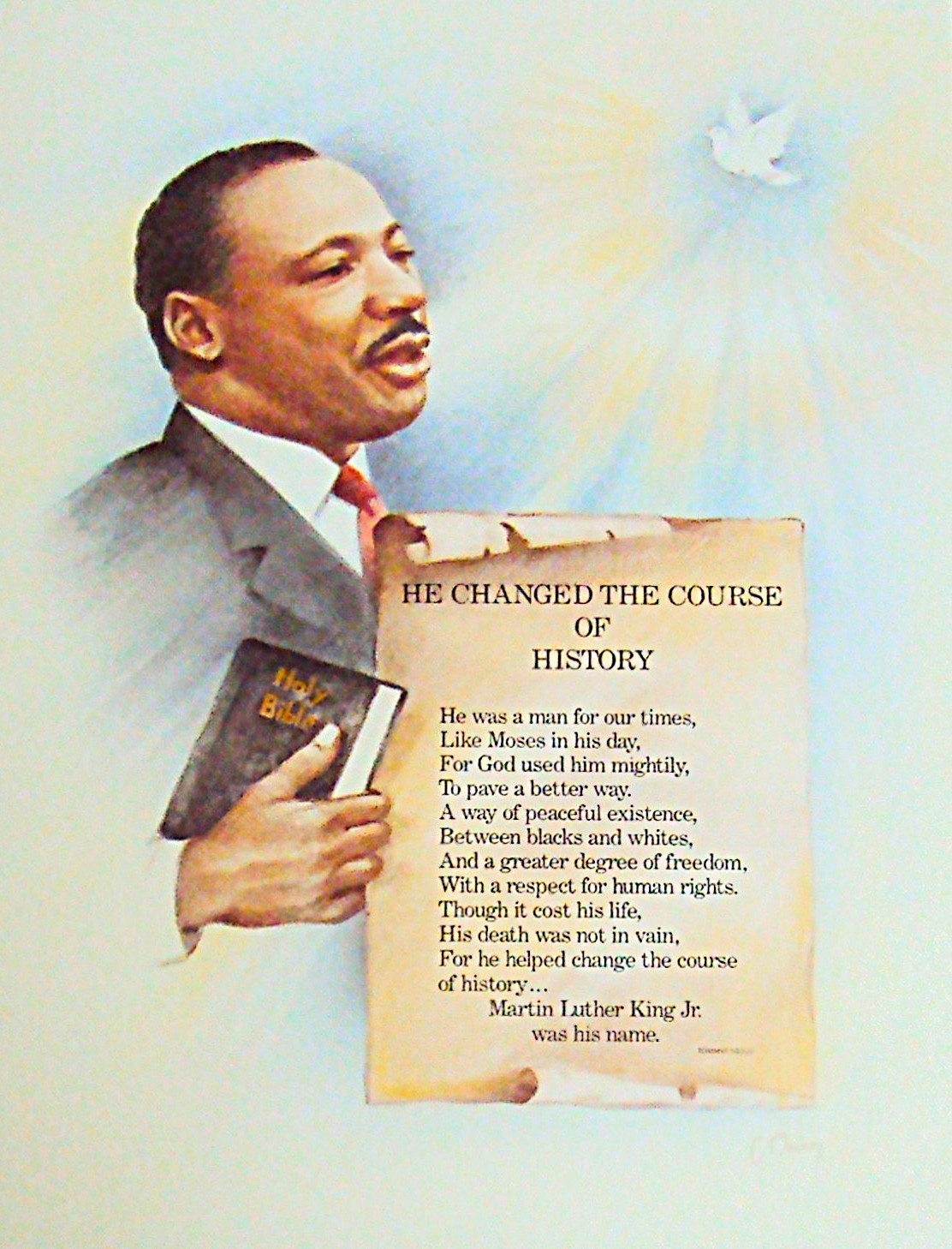 VINTAGE MLK Martin Luther King CHANGED HISTORY BLACK Art African American Framed