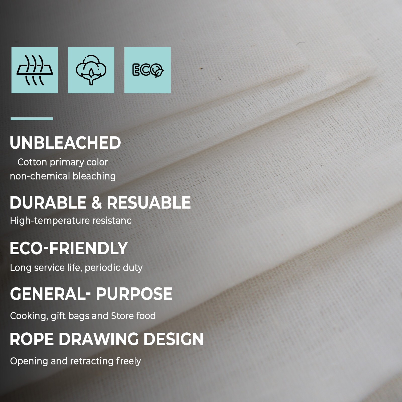 Biglotbags - Premium Poly Cotton Double Drawstring Reusable Muslin Bags