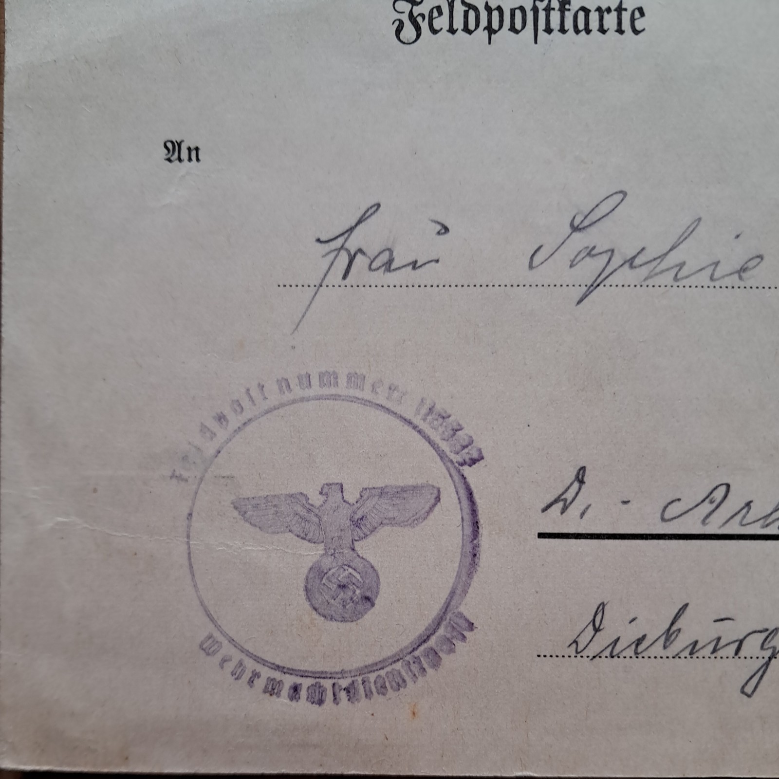 MILITARY MAIL 3 x GERMAN GERMANY FELDPOST COVERS ,