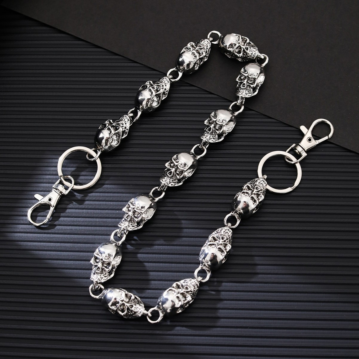 Silvery Skull Jeans Chain Hip Hop Punk Waist Chain Men's Accessories Alloy