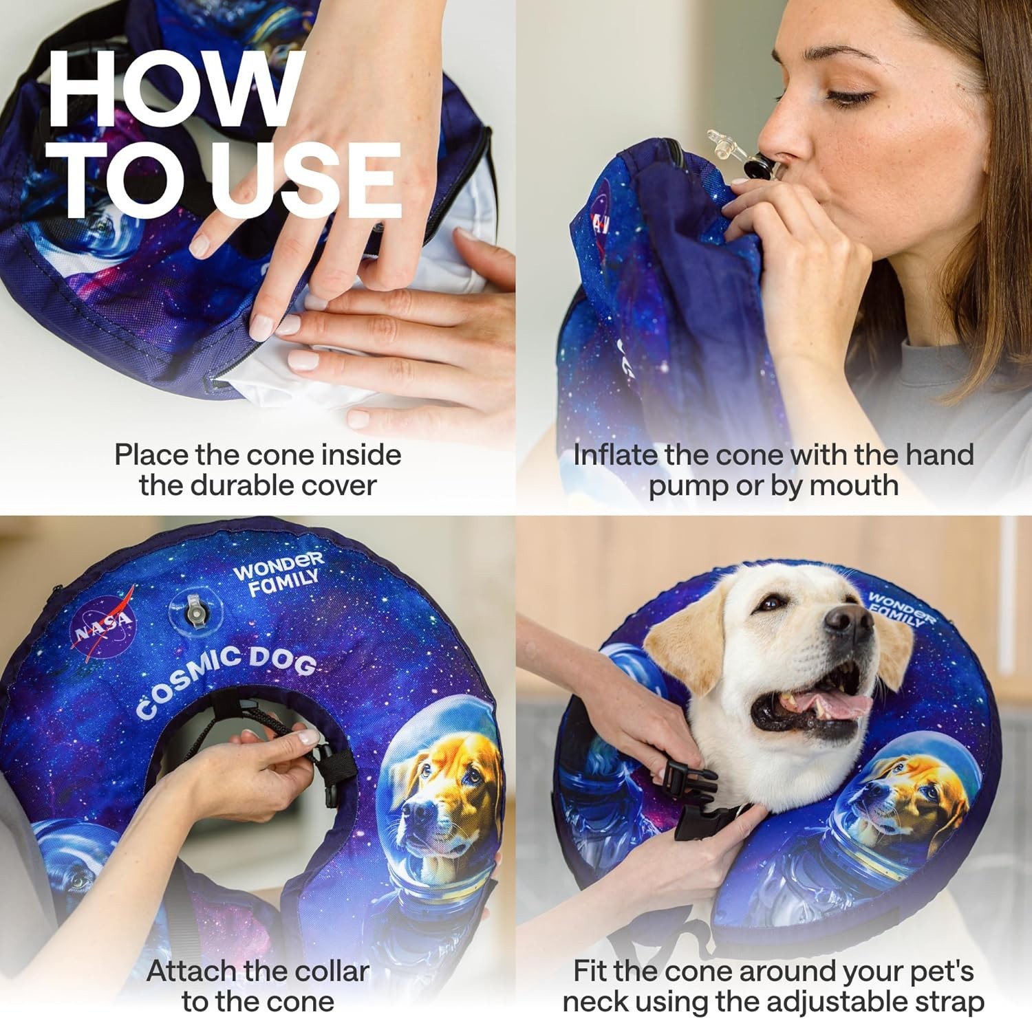 Soft Pet Recovery Inflatable Collar for Dog & Cat After Surgery Protective Cone