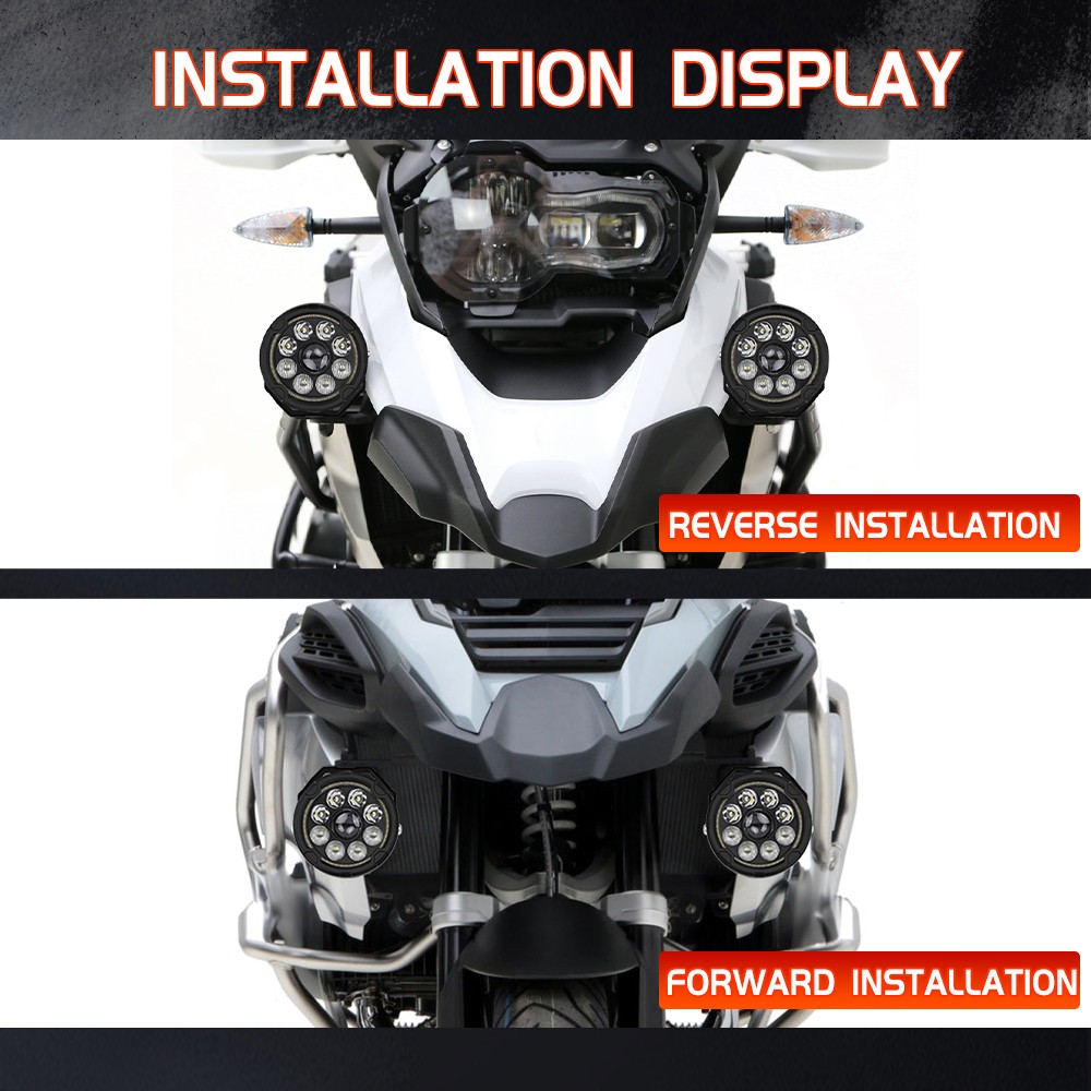 2x 4.5" LED Motorcycle Driving Lights White Amber DRL Fog Lamp Auxiliary Lights