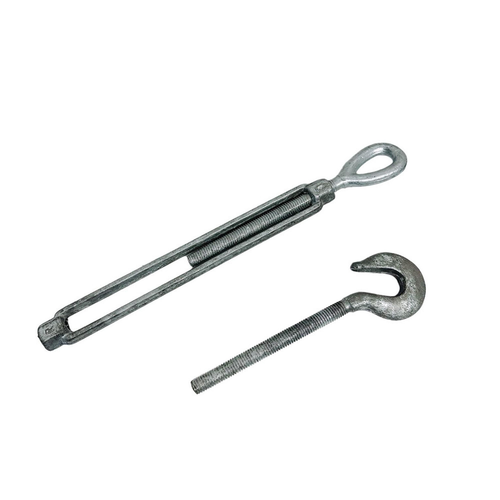 1/2" x 9" Hook Eye Galvanized Turnbuckle Drop Forged 1500Lb WLL Hook Eye Pulley