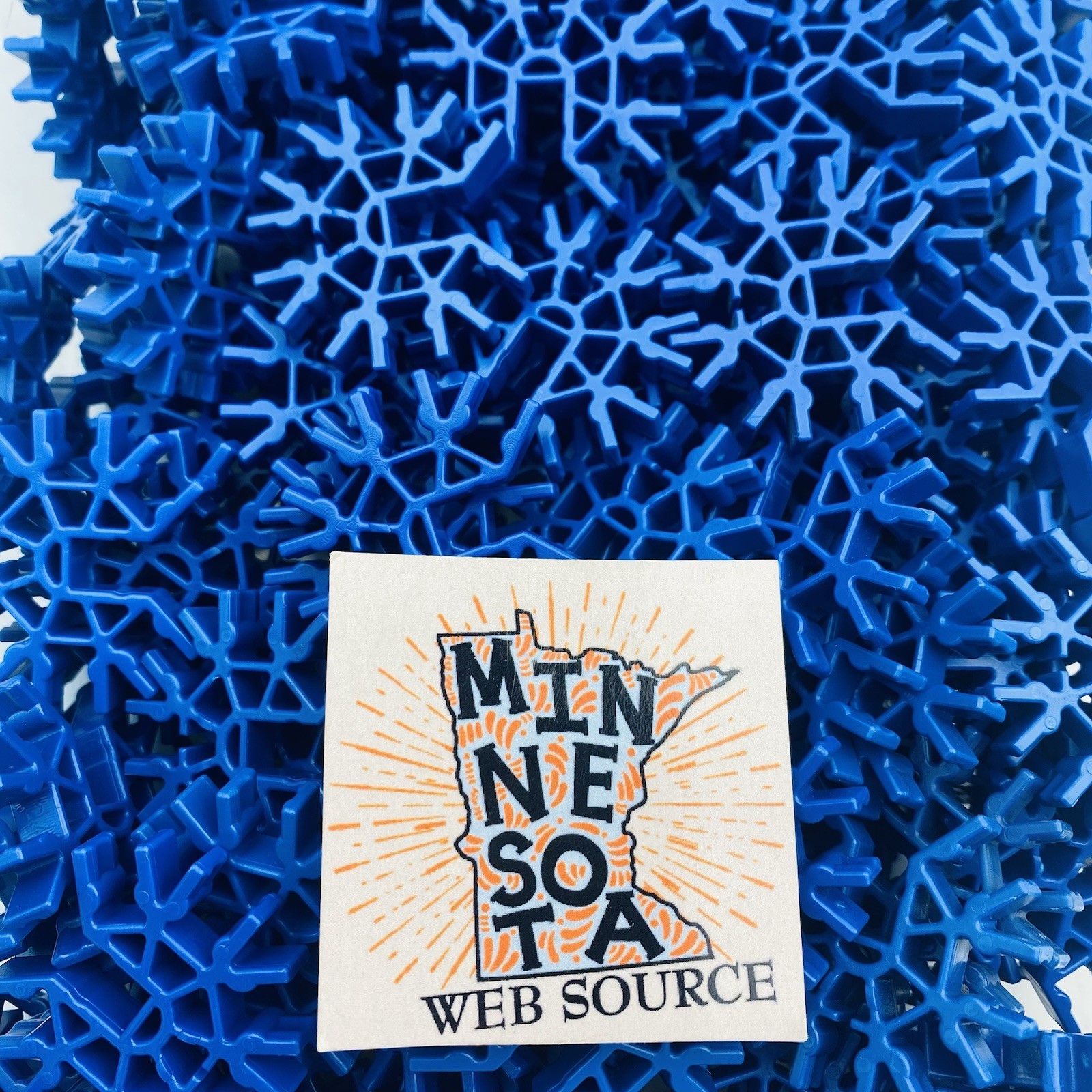 (50) K’NEX Blue Mix 7‑Way 3D Connectors – USED OEM – Standard