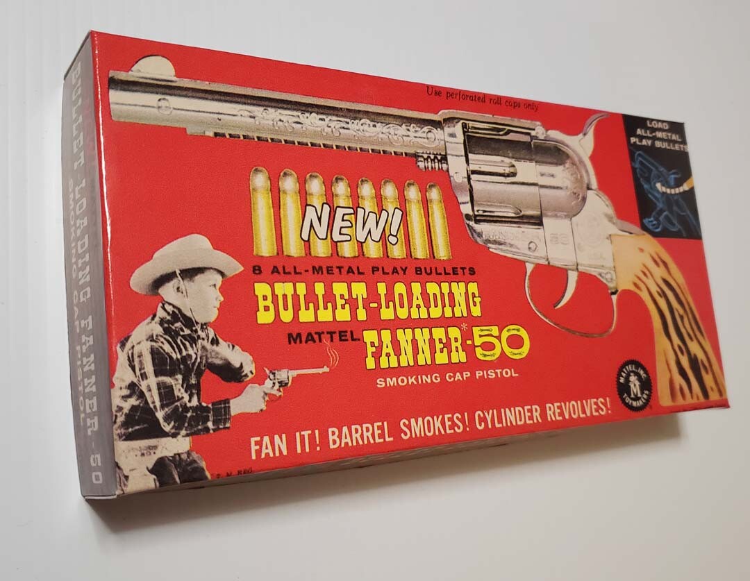Mattel Fanner 50 Empty Box for Pistol 1958 Type Read cousin to Shootin Shell