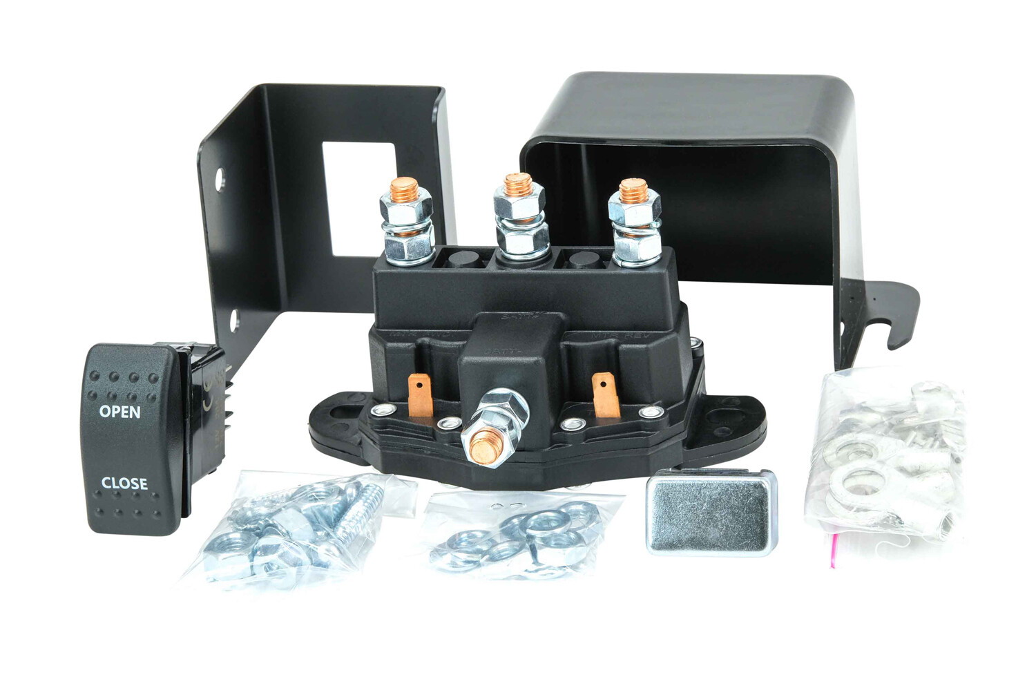 12V Grounded Winch Motor Reversing Solenoid, 150 Amps, Grounded Coils