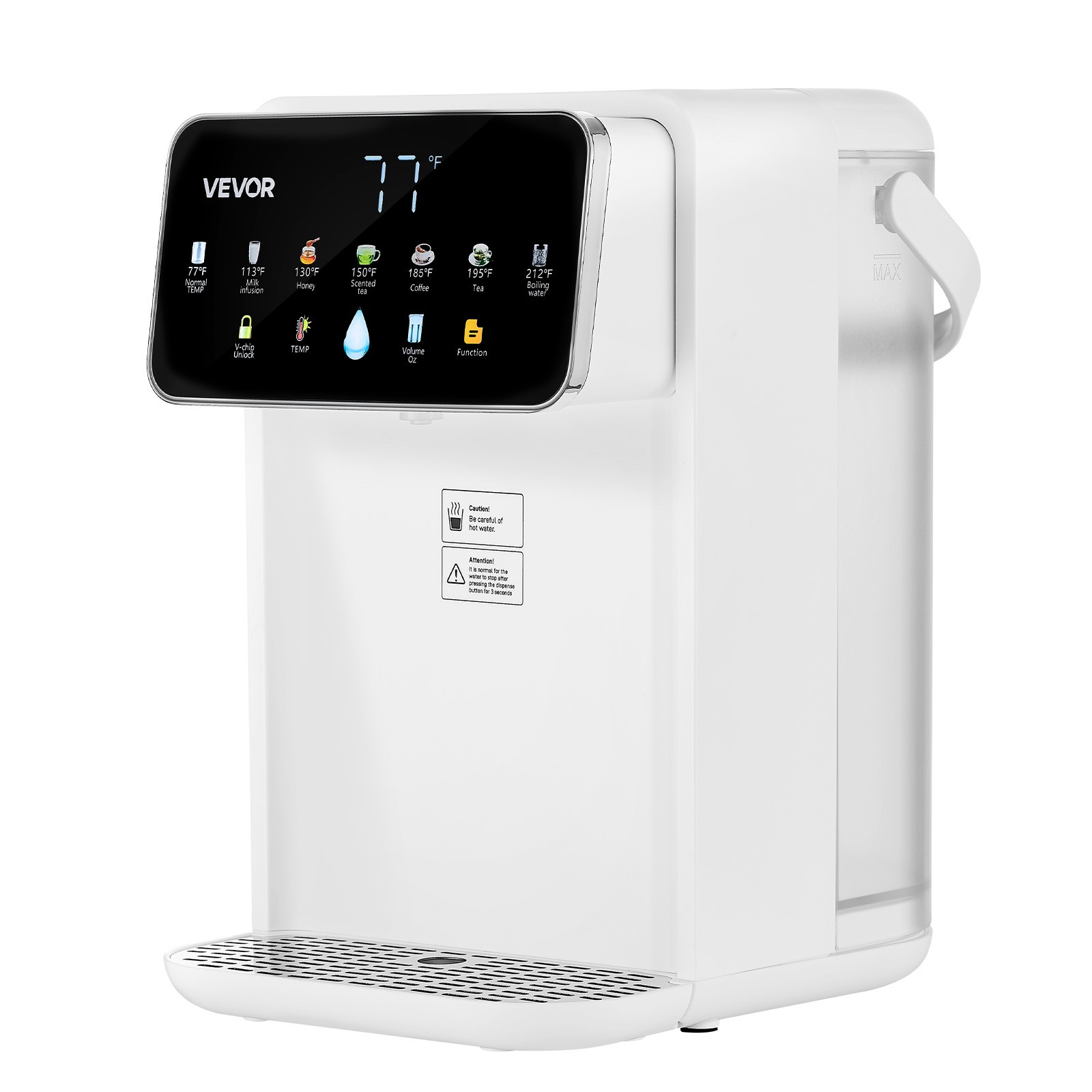 VEVOR Countertop Instant Hot Water Dispenser with 7 Temps 7 Volumes 118oz Tank