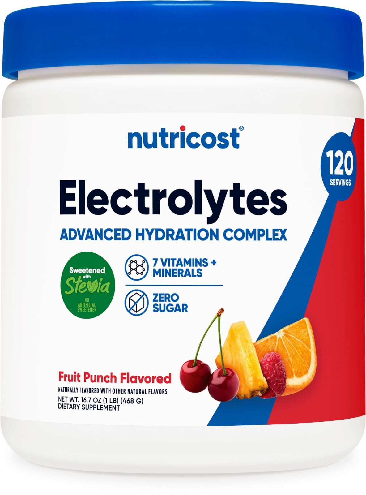 Nutricost Electrolyte Complex Drink Mix Powder (Fruit Punch) 120 Servings