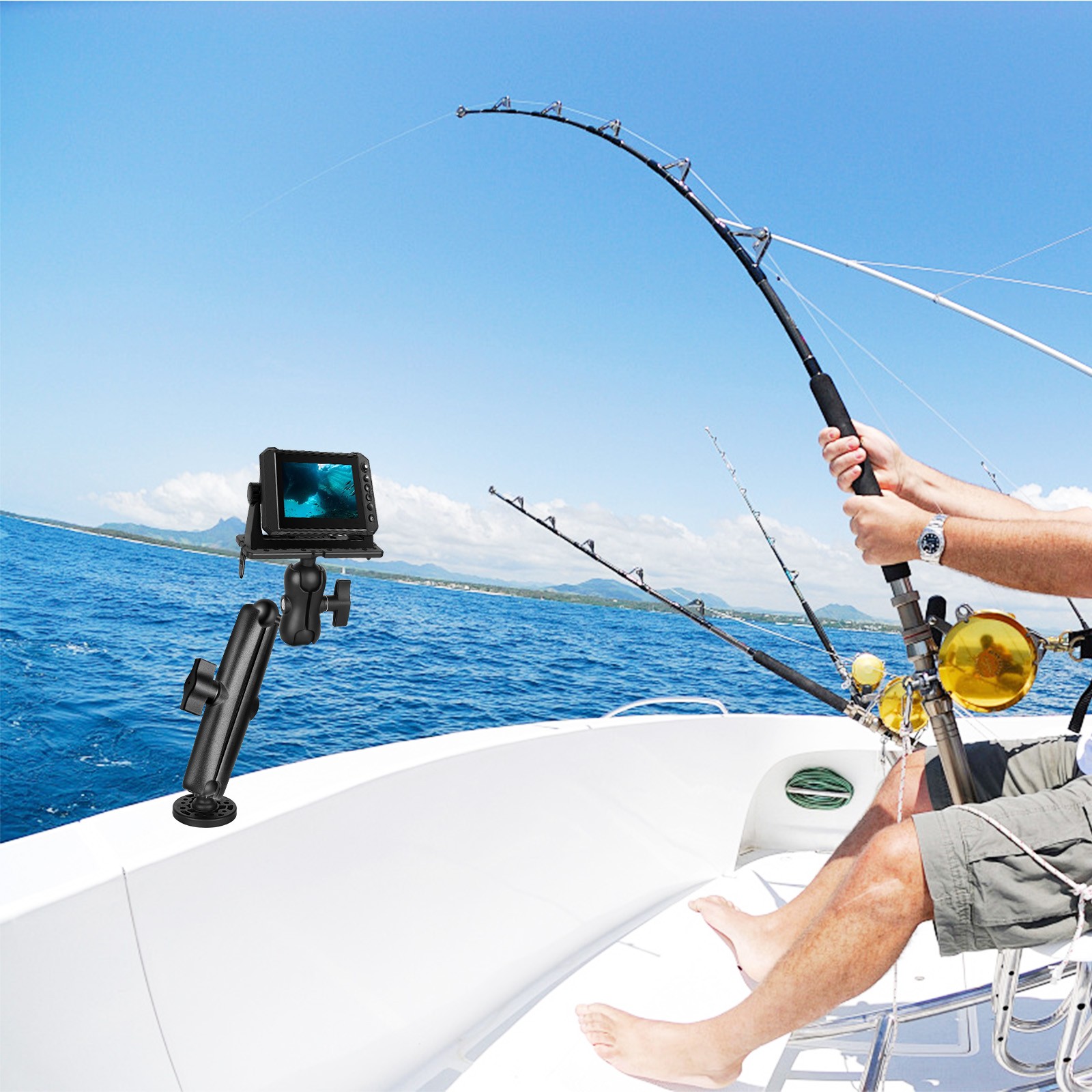 Double Socket Arm for RAM Mounts Camera Extension Arm 1" Ball Head Mount Adapter