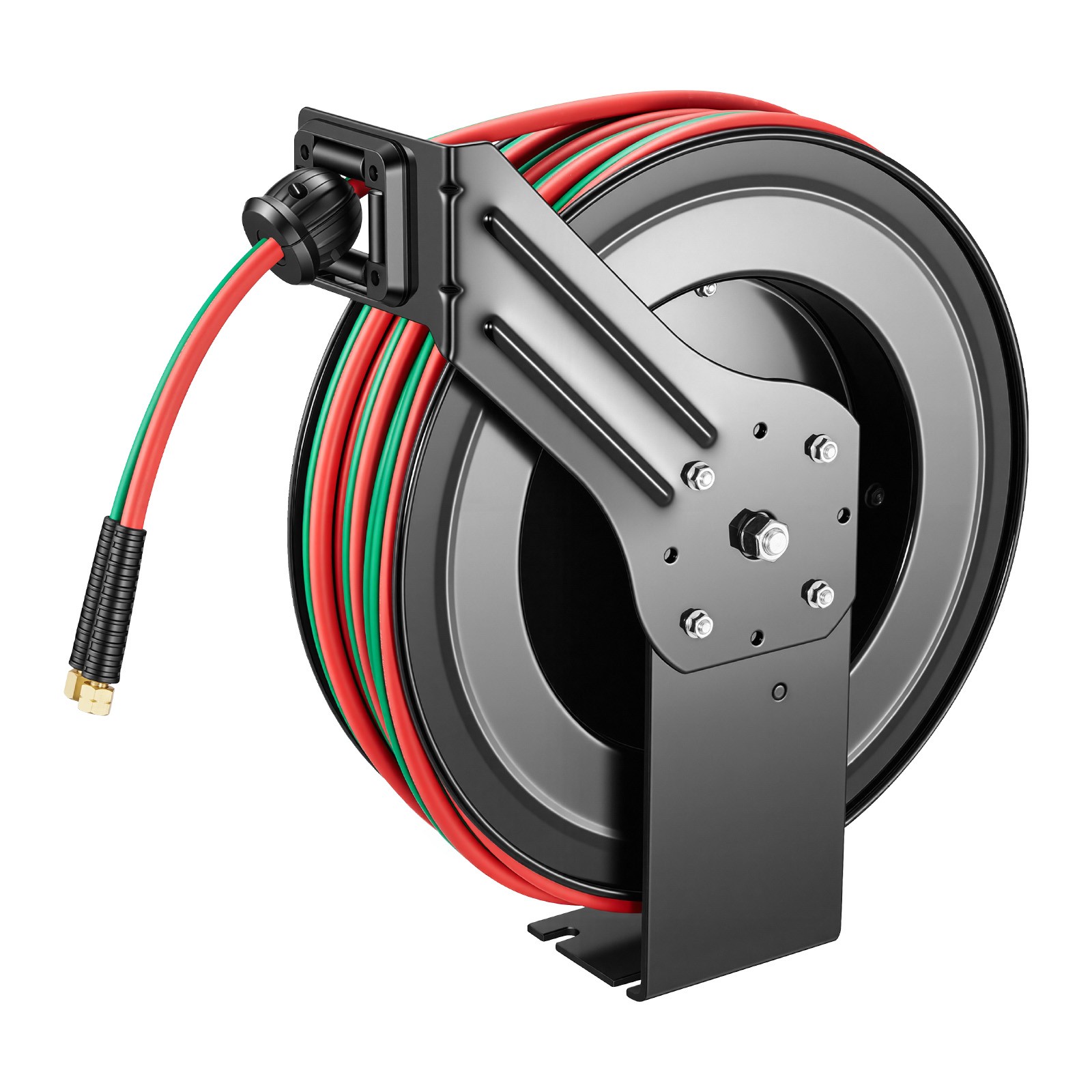 Uimoso Retractable Welding Hose Reel 1/4" x 100FT Oxygen Acetylene Rubber Hose