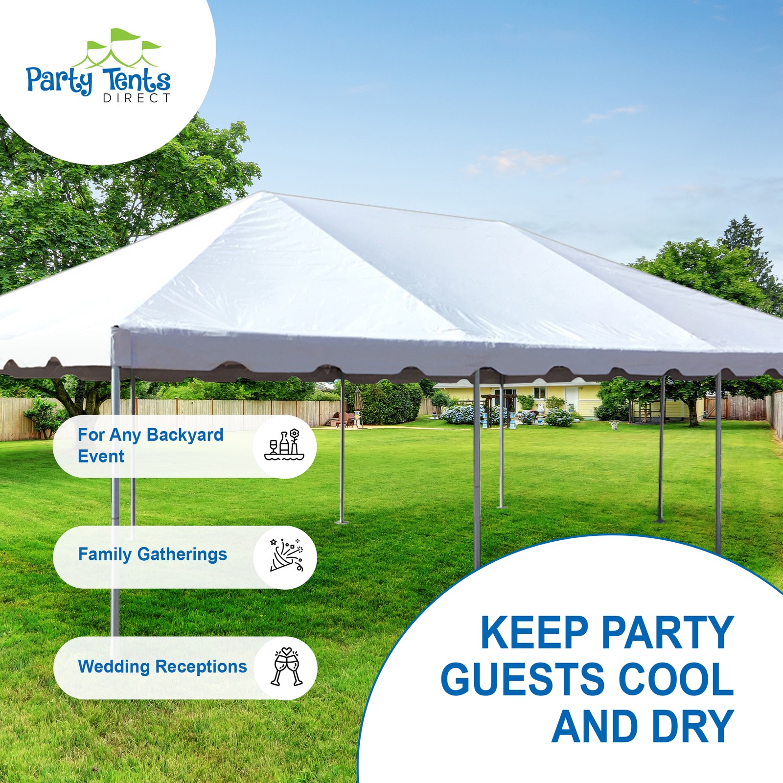 20 x 30 Canopy Party Tent White Commercial Backyard Event Gazebo with Frame