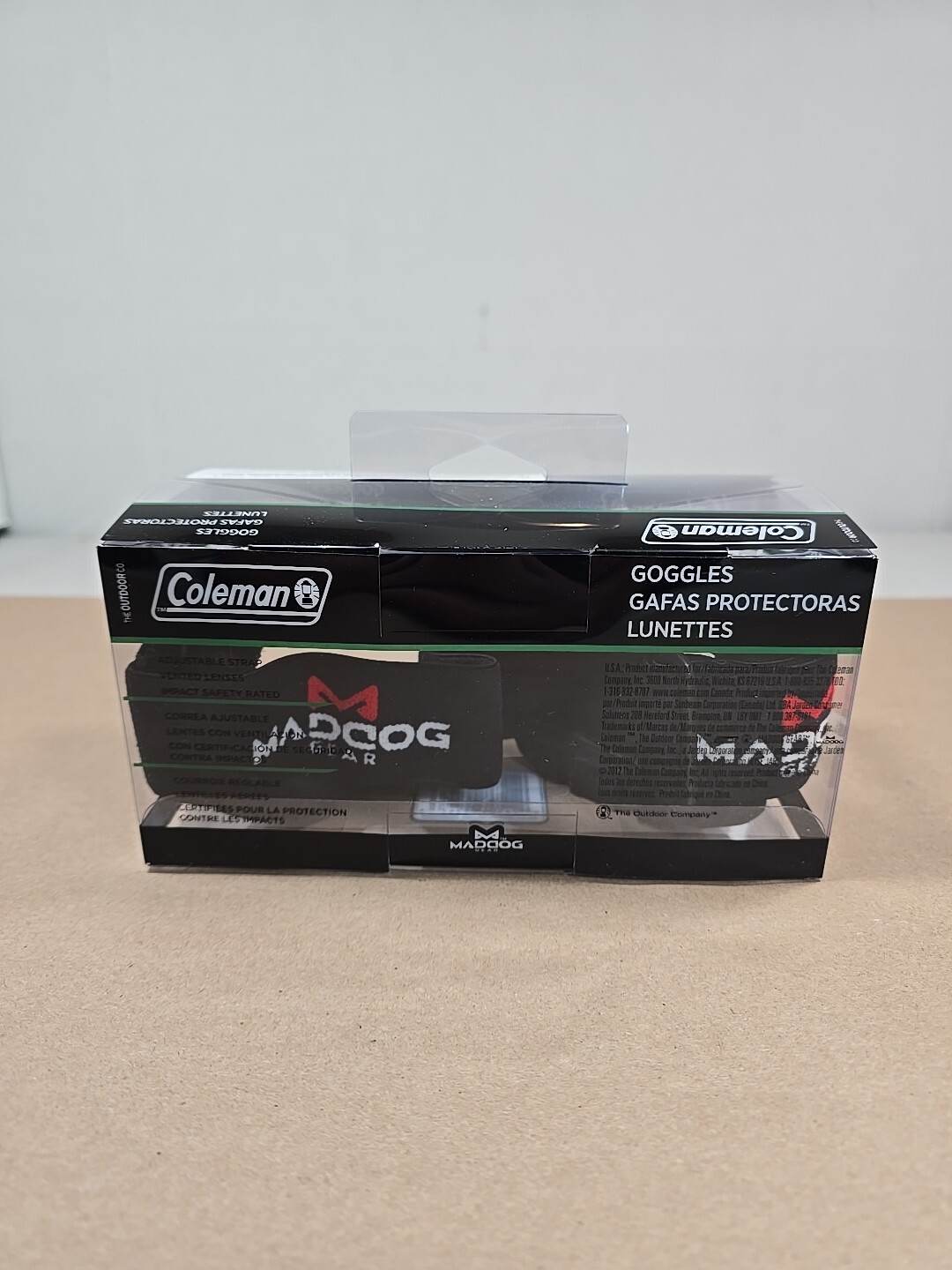 2 Pack Coleman MadDog Black Outdoor ATV UTV Riding Goggles With Adjustable Strap