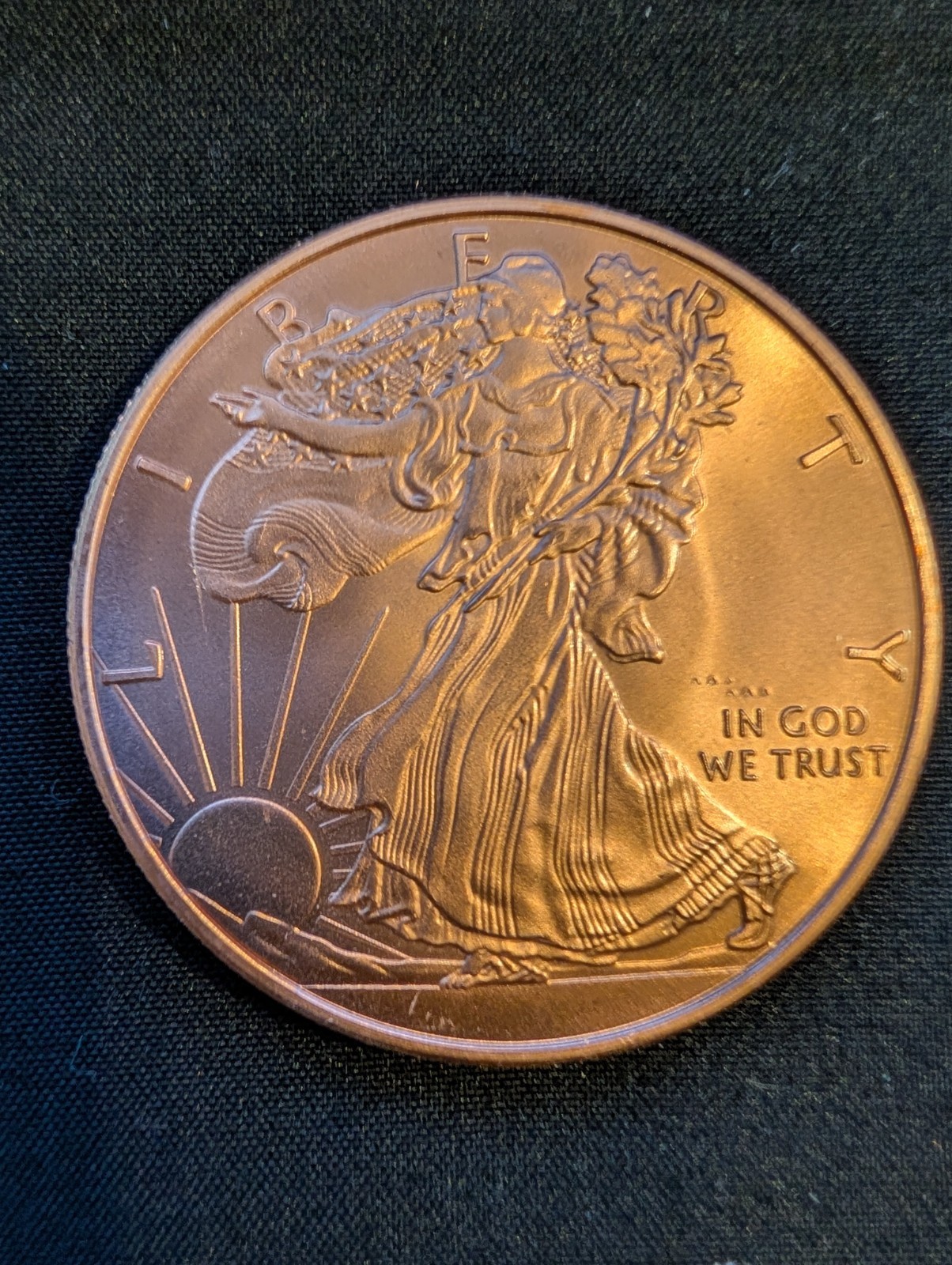 1 oz. Walking Liberty .999 fine copper round