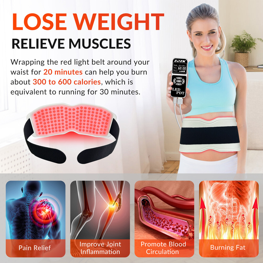 Red Light Therapy Pads Near Infrared LED Belt for Waist Back Muscle Pain Relief
