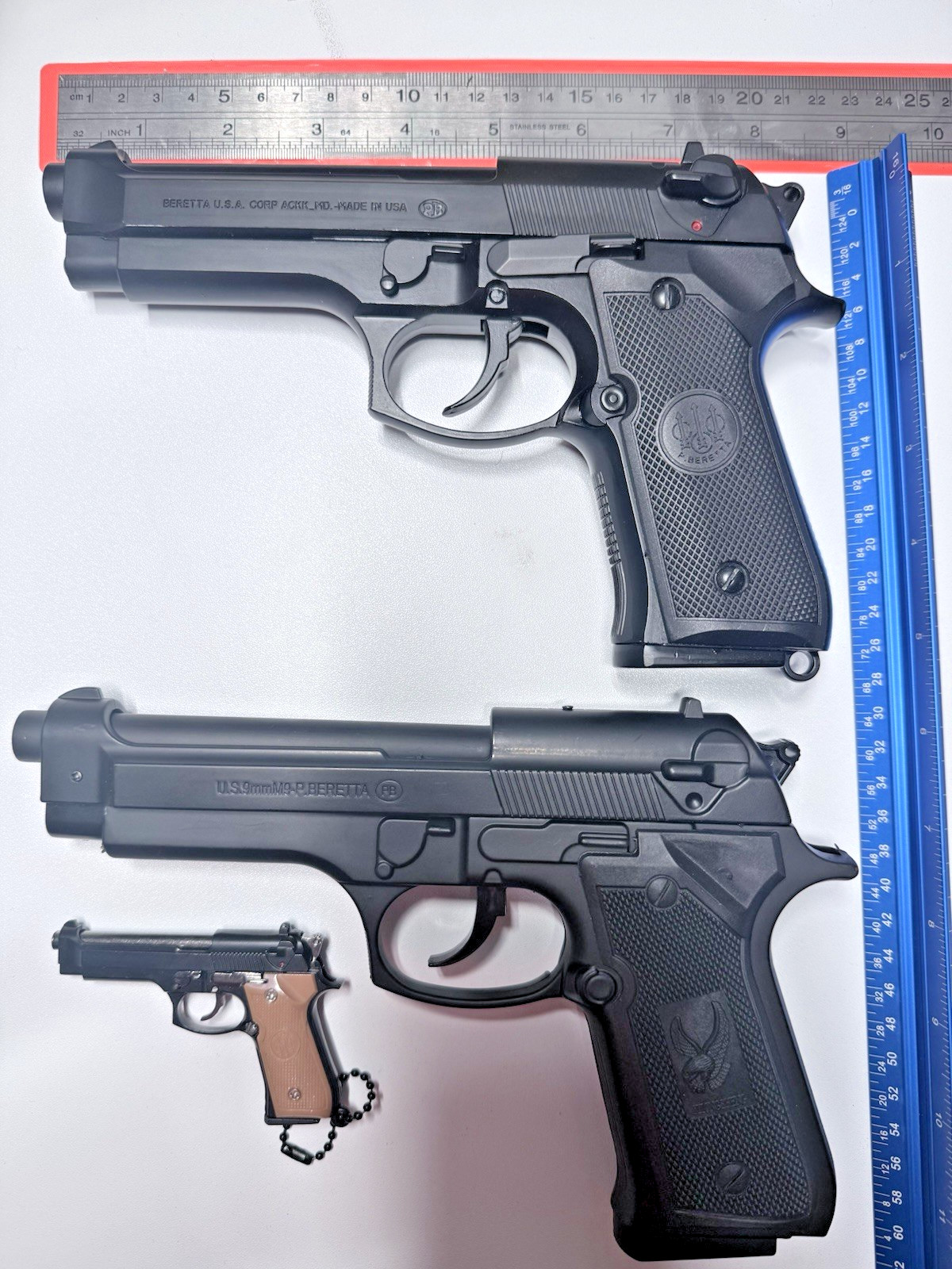 9mm M9 Beretta Jet Black Slide Action Gun Pistol Jet Torch Lighter USA 1:1 Big