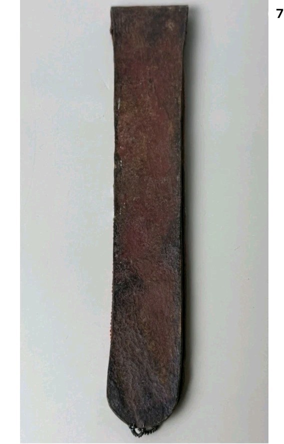 Antique African Maasai Beaded Leather Strap 8" Petina & Handbeading - Decorative