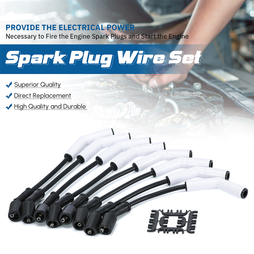 For LS GM Gen LS3 LS4 LS7 8mm Spark Plug Wires High Temp Ceramic 45 Degree Ends