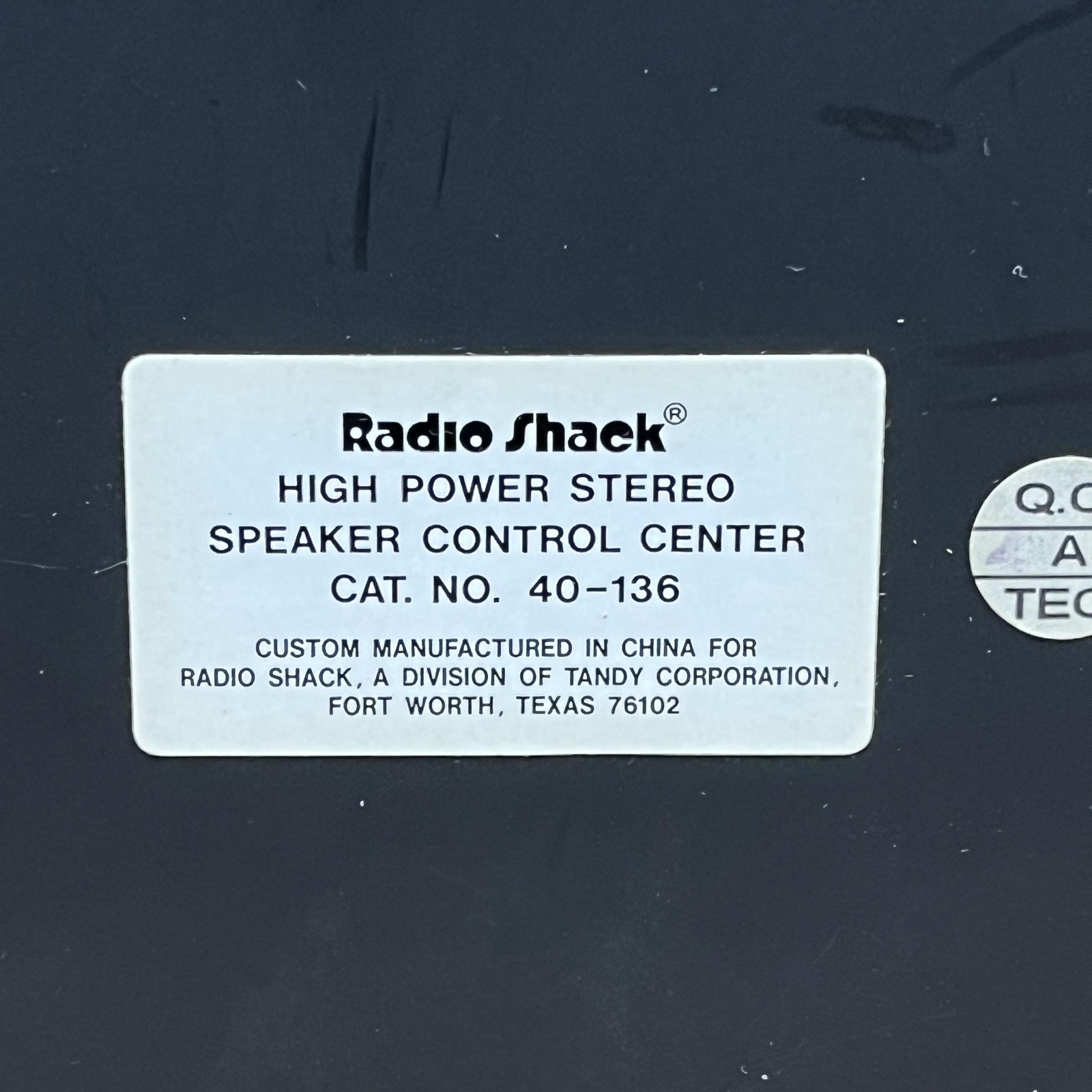 RadioShack High Power Stereo Speaker Selector 4-Way Control Center 40-136 Black